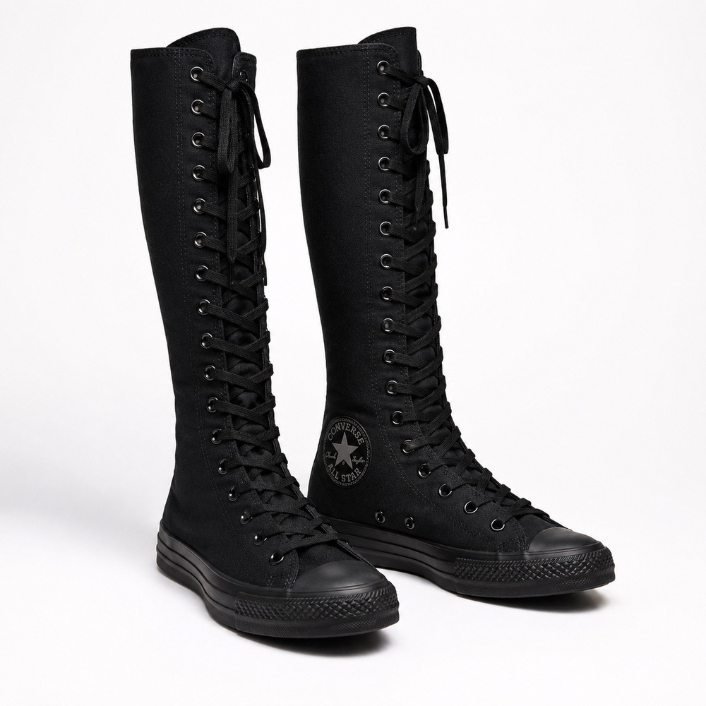 Converse Chuck Taylor All Star XXHI Unisex 13M 15W Black Knee High Emo NWOB
